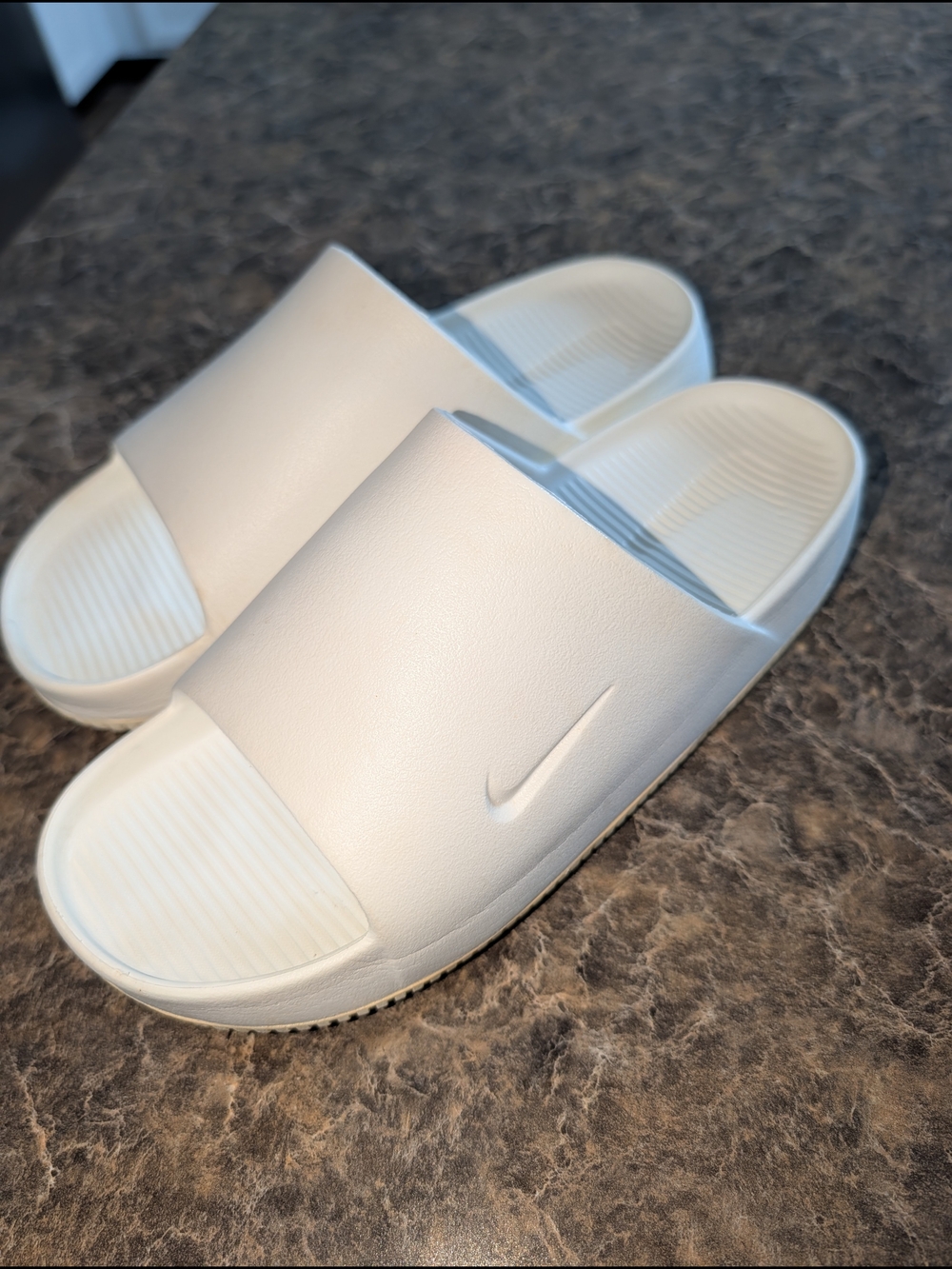 Nike White Slide Sandals - Minimal Swoosh